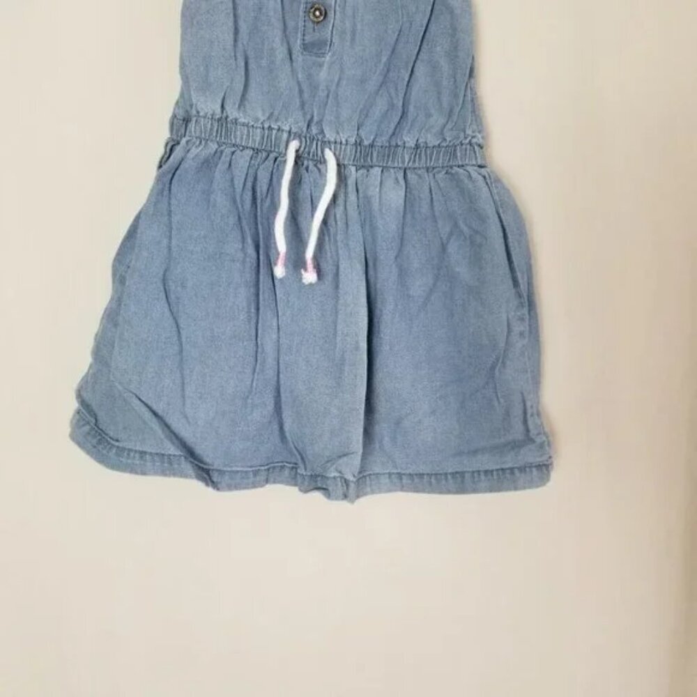 🔴 Carter's denim X back dress 3 front buttons little girl size 2T (B19) - Picture 5 of 6